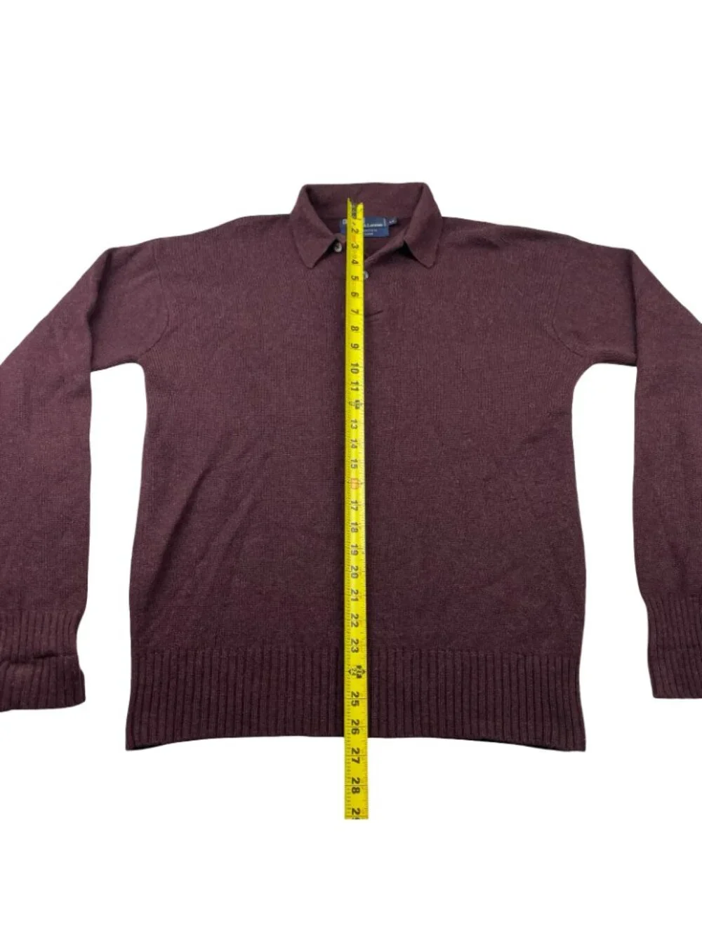 VTG Polo Ralph Lauren Men's 100% Cashmere Polo Sweater Purple • Size 40 | Medium